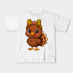 Matching Thanksgiving Turkey – Women & Girl Set Kids T-Shirt