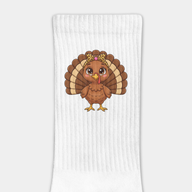 Thanksgiving Turkey for Women – Cute Leopard-Bow Cartoon by ArtistTee ⭐⭐⭐⭐⭐