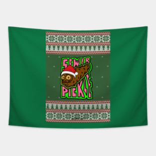 Sewer pickle yule log Tapestry
