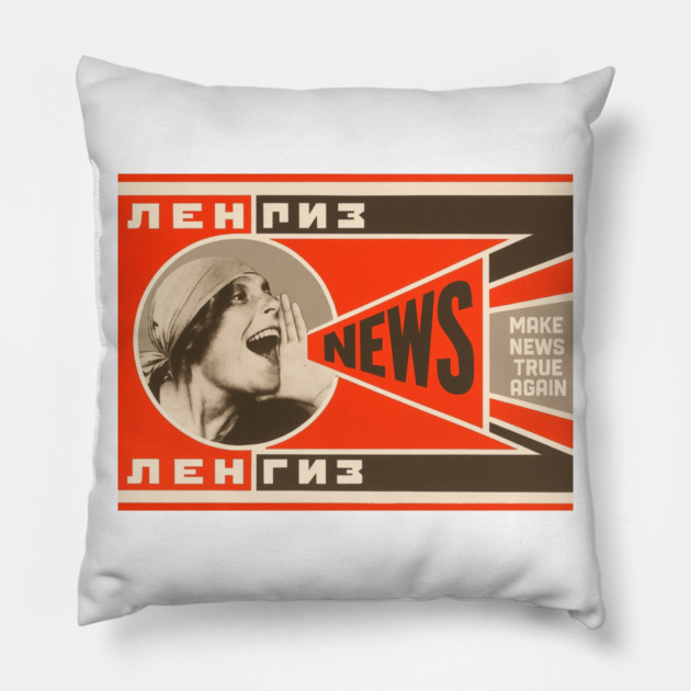 Soviet Propaganda Tee - Make News True Again Pillow by Art2Wear