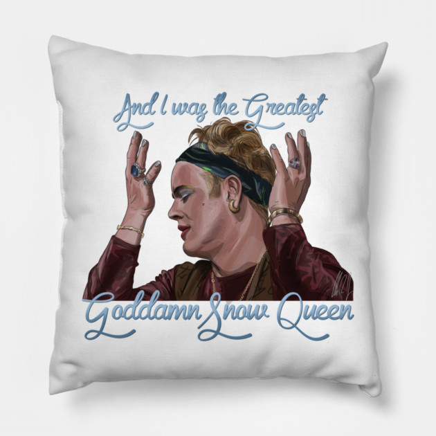 Flawless: The Greatest Goddamn Snow Queen Pillow by 51Deesigns