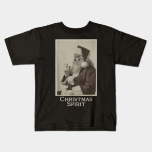 Vintage Smoking Santa Claus Christmas Spirit Kids T-Shirt
