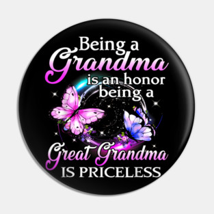 Great Grandma Is Priceless Butterfly Pin
