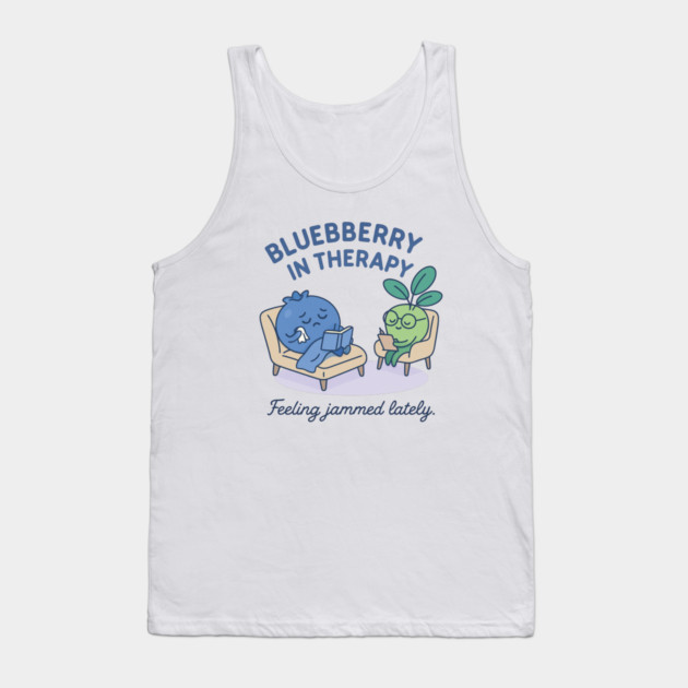 Blueberry in Therapy Shirt | Garden Therapy Collection by Leaf & Lee – Funny Mental Health Tee for Self Care & Therapy Humor Lovers Tank Top by Anne Lee