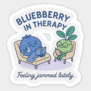 Blueberry in Therapy Shirt | Garden Therapy Collection by Leaf & Lee – Funny Mental Health Tee for Self Care & Therapy Humor Lovers Magnet