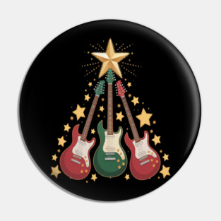 Cool Guitar Christmas Tree Guitar Lovers Christmas Tree Pin