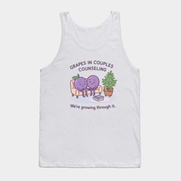 Grapes in Couples Counseling Shirt | Garden Therapy Collection by Leaf & Lee – Funny Relationship Growth Tee with Fruitcore Therapy Humor Tank Top by Anne Lee
