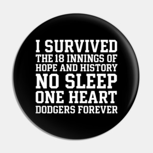 18 Innings Baseball - World Series Champion LA Dodgers, Los Angeles Baseball Pin