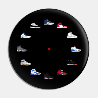 Jordans Sneakers Clock Pin