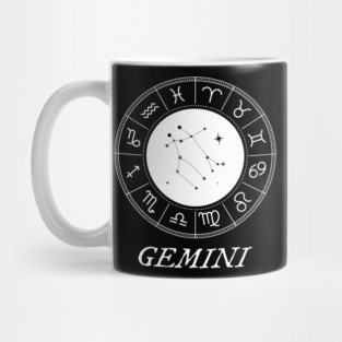 Gemini Zodiac Sign Design With Constellation Mug