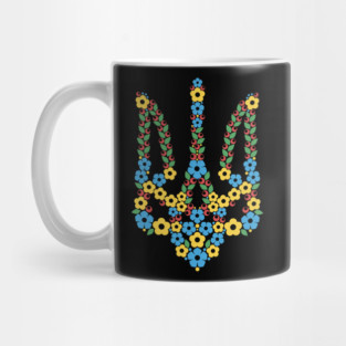Ukrainian Trident Coat Of Arms Made of Flowers Mug