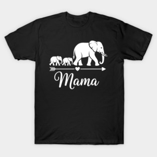 Mama Elephant Mom of Two Cute Mothers Day T-Shirt