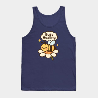 Busy Healing Shirt | Garden Therapy Collection by Leaf & Lee – Cute Bee Self Care Tee for Positive Energy & Mental Health Awareness Tank Top