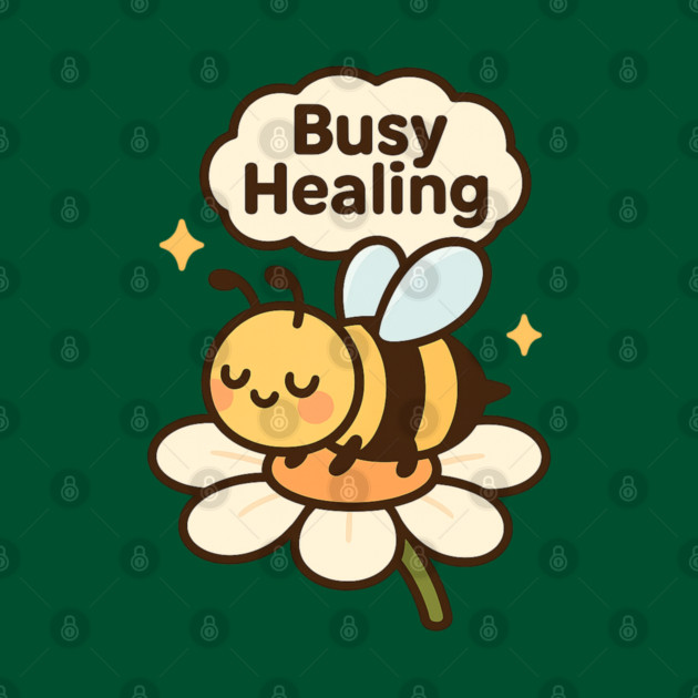 Busy Healing Shirt | Garden Therapy Collection by Leaf & Lee – Cute Bee Self Care Tee for Positive Energy & Mental Health Awareness by Anne Lee
