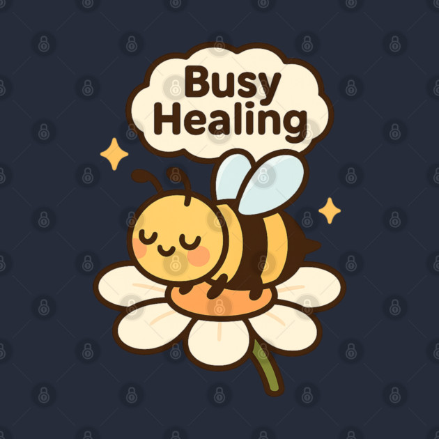 Busy Healing Shirt | Garden Therapy Collection by Leaf & Lee – Cute Bee Self Care Tee for Positive Energy & Mental Health Awareness by Anne Lee