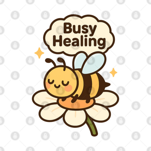 Busy Healing Shirt | Garden Therapy Collection by Leaf & Lee – Cute Bee Self Care Tee for Positive Energy & Mental Health Awareness by Anne Lee