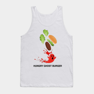 Hungry Ghost Burger Lover Spooky Foodie Tank Top