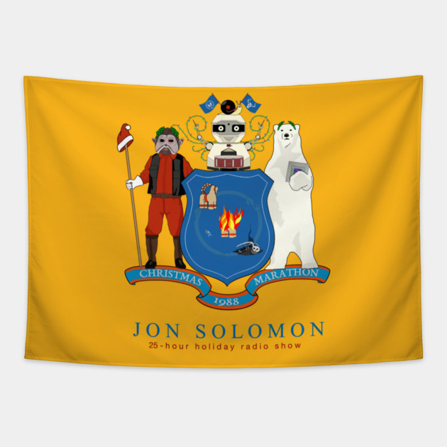 25-Hour Holiday Radio Show state flag shirt (with text) Tapestry by jonsolomon