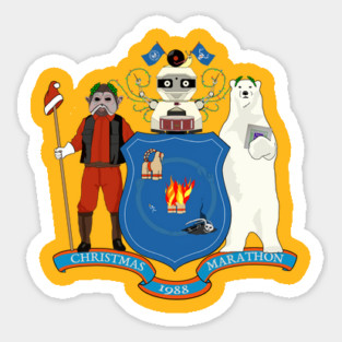 25-Hour Holiday Radio Show state flag shirt (no text) Sticker