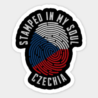 Czechia Flag Fingerprint Art for Proud Czech Heritage Lovers Magnet