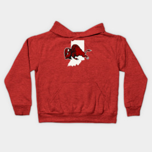 Vintage Indiana Bison Mascot Running Kids Hoodie