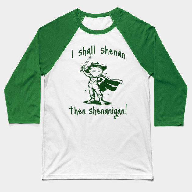 Cute Quest Frog says "I shall shenan then shenanigan!" Baseball T-Shirt by Luxinda