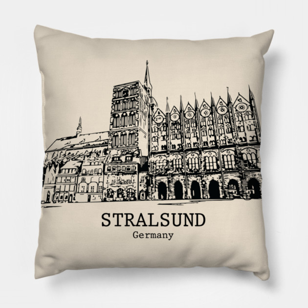 Stralsund - Germany Pillow by Lakeric