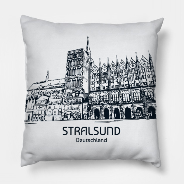 Stralsund - Deutschland Pillow by Lakeric