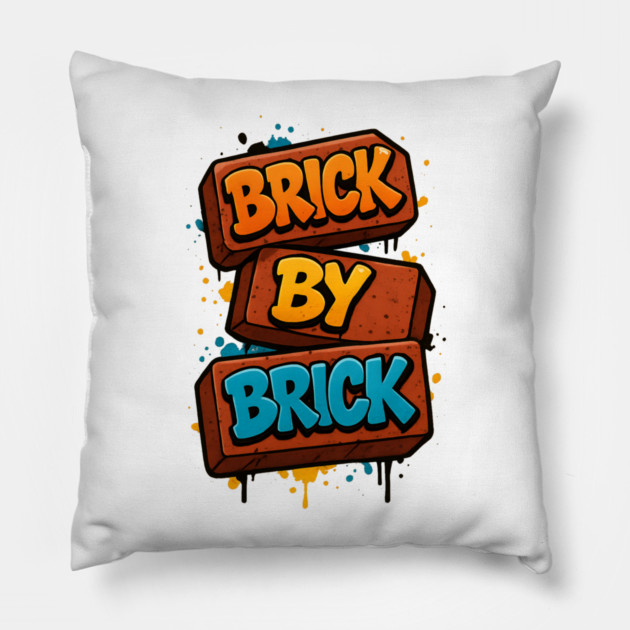 Brick By Brick Pillow by Demian Stipatio