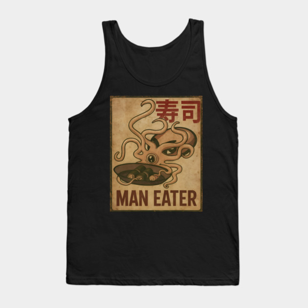 Man Eater Squid Tank Top by Demian Stipatio