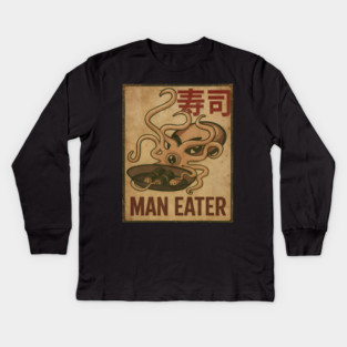Man Eater Squid Kids Long Sleeve T-Shirt