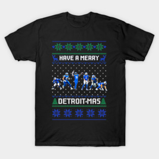 Have A Merry Detroit-Mas Football Christmas Lions Football Xmas Sweater T-Shirt