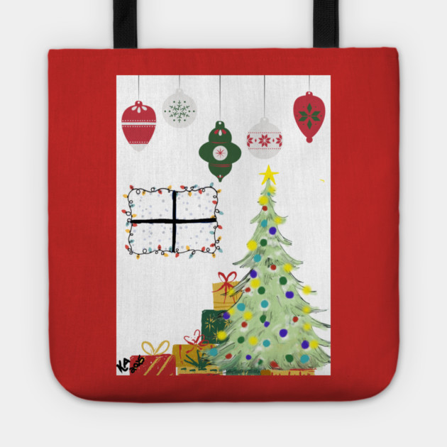 Holiday Tree Gifts Tote by Kristonya Art
