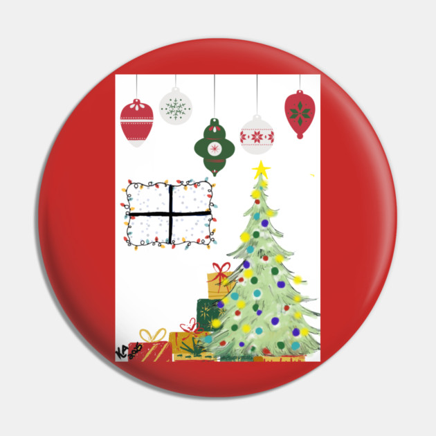 Holiday Tree Gifts Pin by Kristonya Art