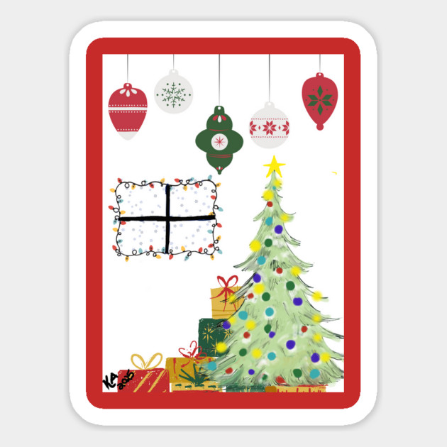 Holiday Tree Gifts Magnet by Kristonya Art