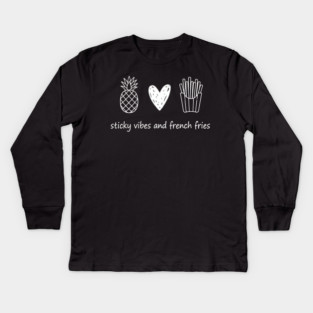 Transfer Day Sticky Vibes & French Fries – IVF Support Kids Long Sleeve T-Shirt