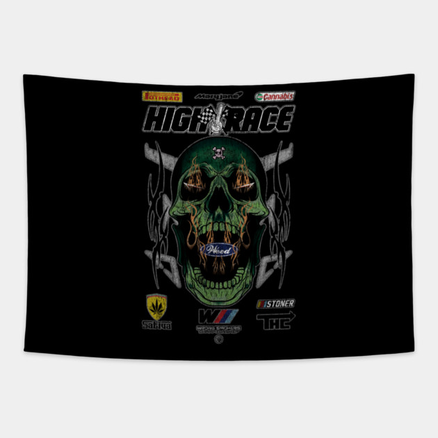 HIGH RACE SKULL Tapestry by Wrongteeshirt
