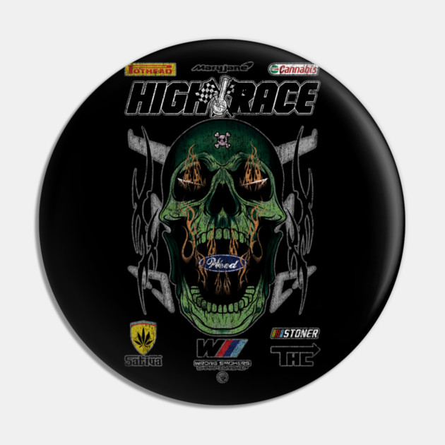 HIGH RACE SKULL Pin by Wrongteeshirt