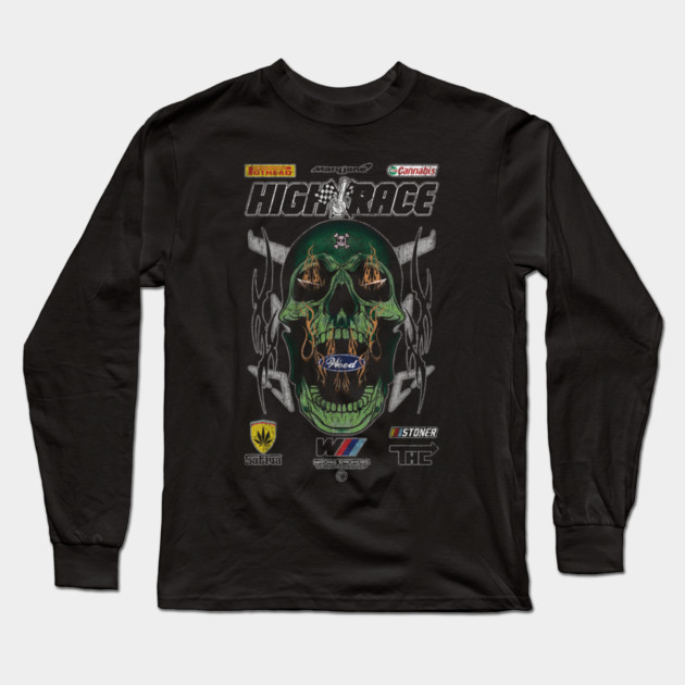 HIGH RACE SKULL Long Sleeve T-Shirt by Wrongteeshirt