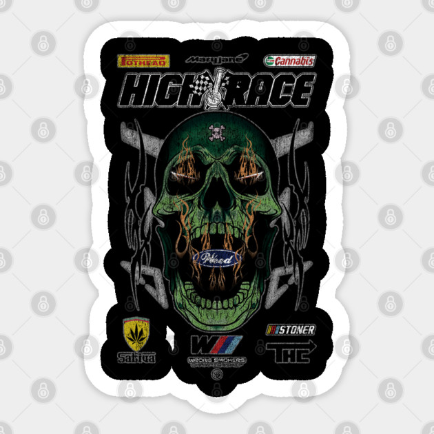 HIGH RACE SKULL Sticker by Wrong