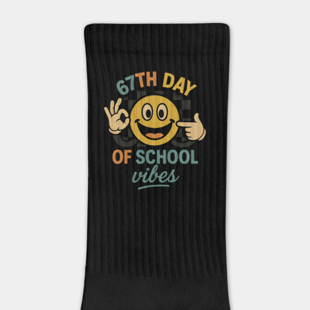 67th Day of School Vibes – Retro Smiley with OK Hand by ArtistTee ⭐⭐⭐⭐⭐
