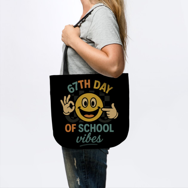 67th Day of School Vibes – Retro Smiley with OK Hand by ArtistTee ⭐⭐⭐⭐⭐