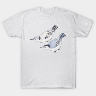 White Breasted Nuthatch bird species art T-Shirt