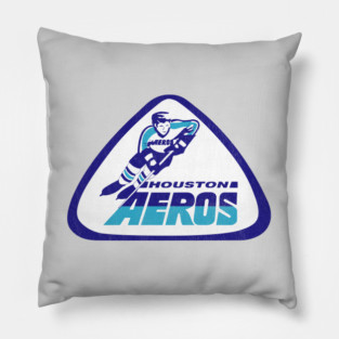 Defunct Houston Aeros WHA Hockey Pillow