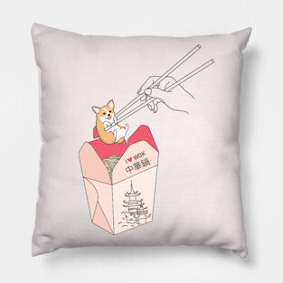 Corgi Noodles Pillow