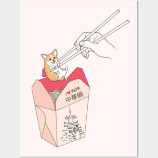 Corgi Noodles Posters and Art