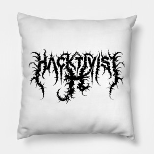 black Logo Hacktivist Band Pillow