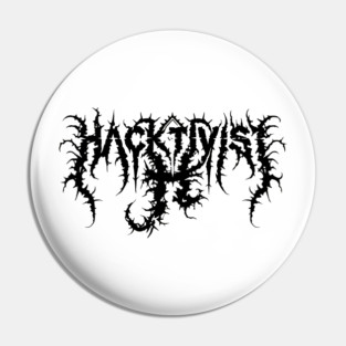 black Logo Hacktivist Band Pin