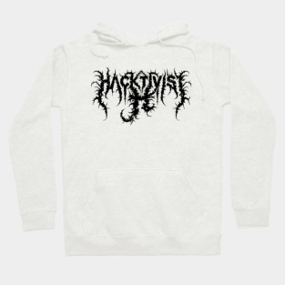 black Logo Hacktivist Band Hoodie