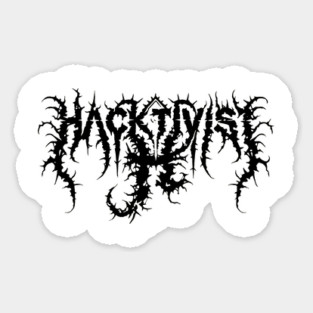 black Logo Hacktivist Band Sticker